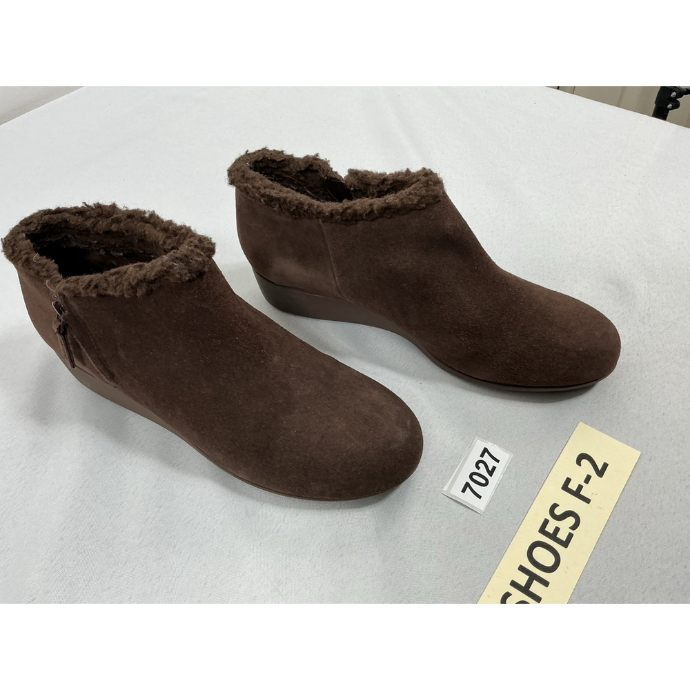 Womans New Cole Haan Waterproof Wedge Booties 8 B Brown Side Zip